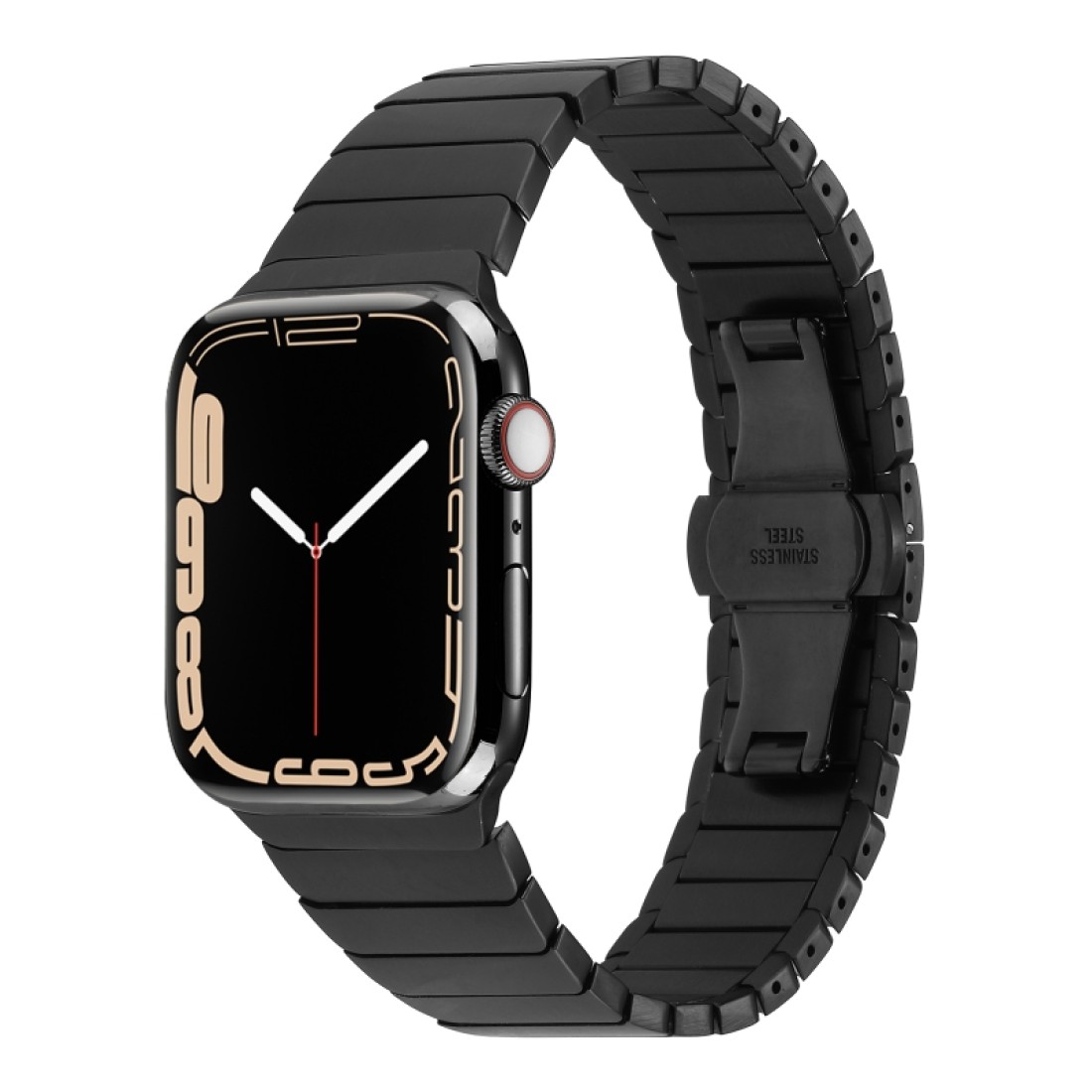 Apple Watch Uyumlu  Aster Loop Çelik Kordon Black