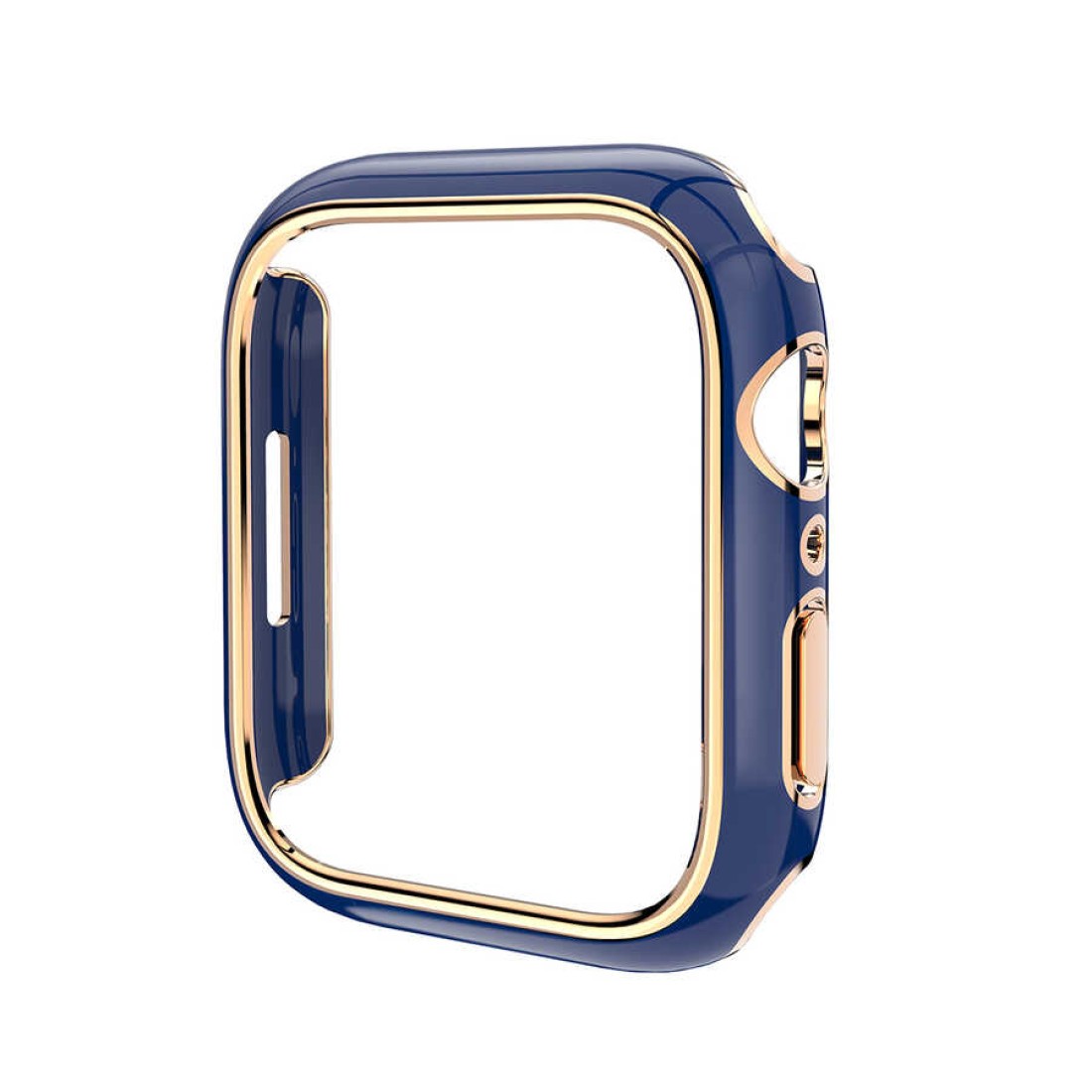 Apple Watch Uyumlu Parlak Gold Detaylı Koruyucu Lacivert