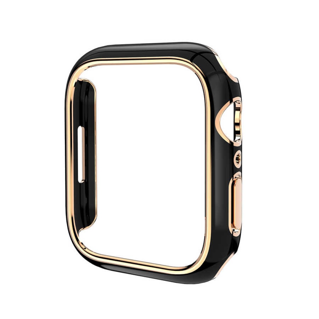 Apple Watch Uyumlu Parlak Gold Detaylı Koruyucu Siyah