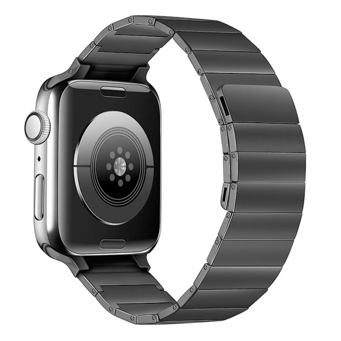 Apple Watch Uyumlu Huks Loop Çelik Kordon Mıknatıslı Black