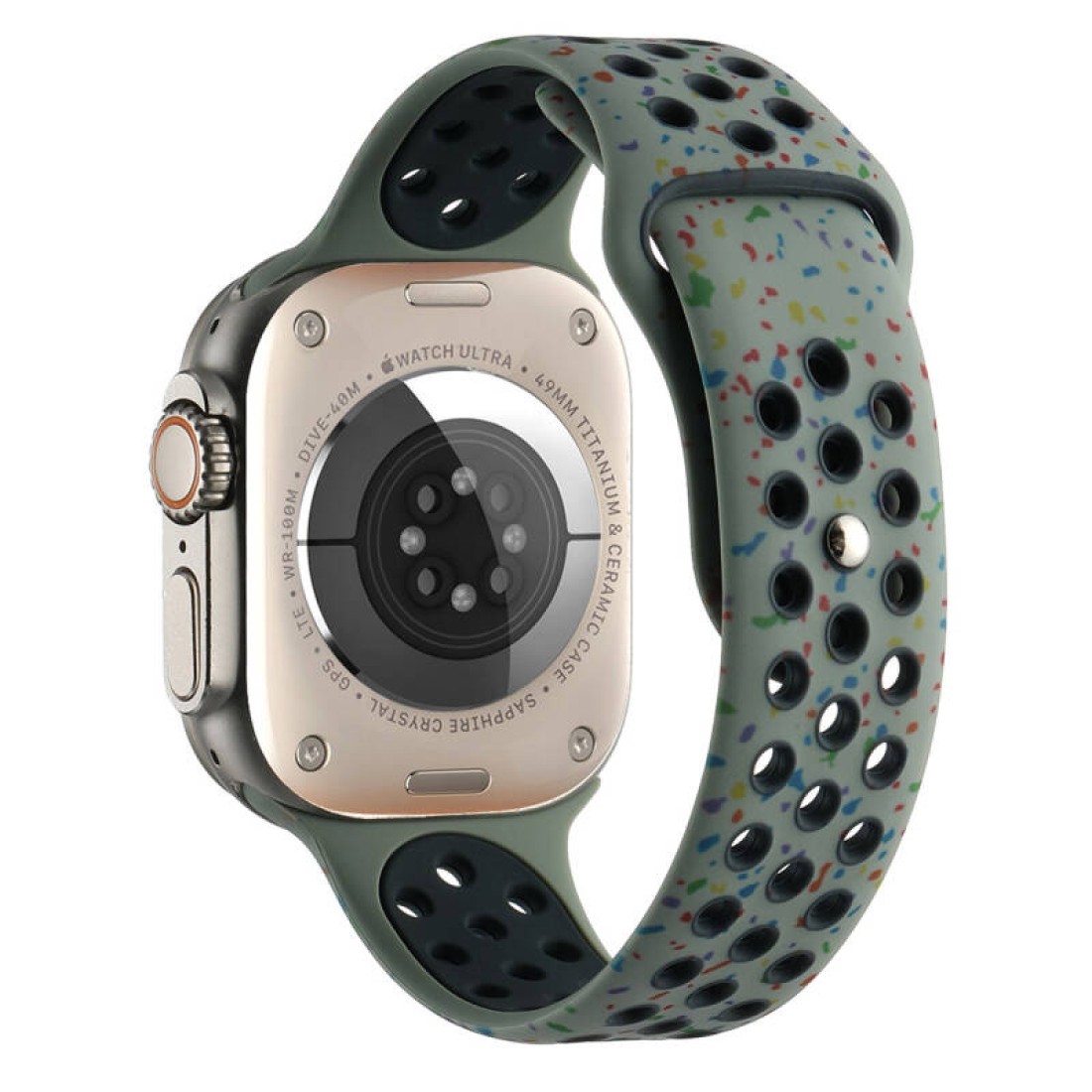  Apple Watch Uyumlu Delikli Spor Silikon Kordon N Serisi Haki