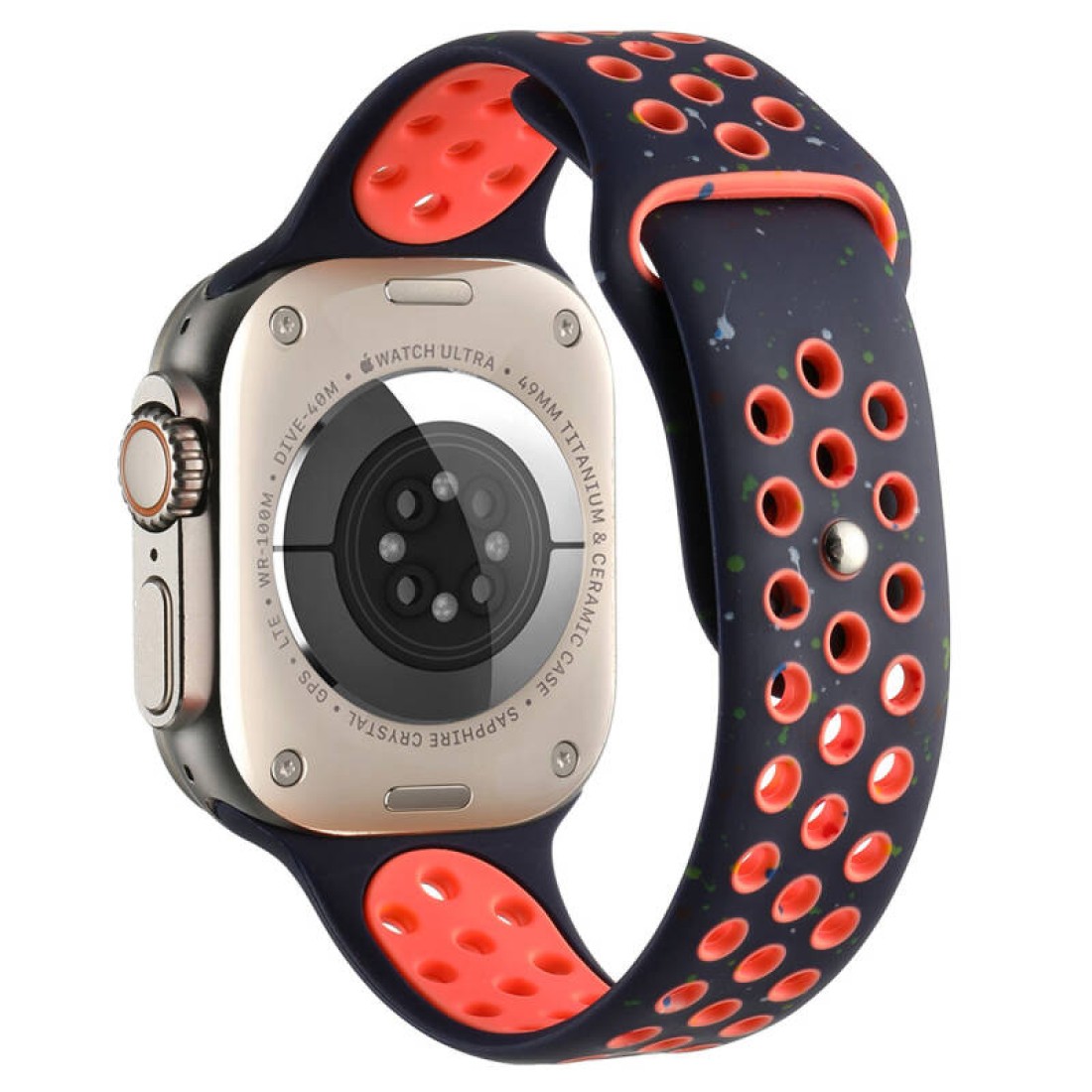  Apple Watch Uyumlu Delikli Spor Silikon Kordon N Serisi Lacivert