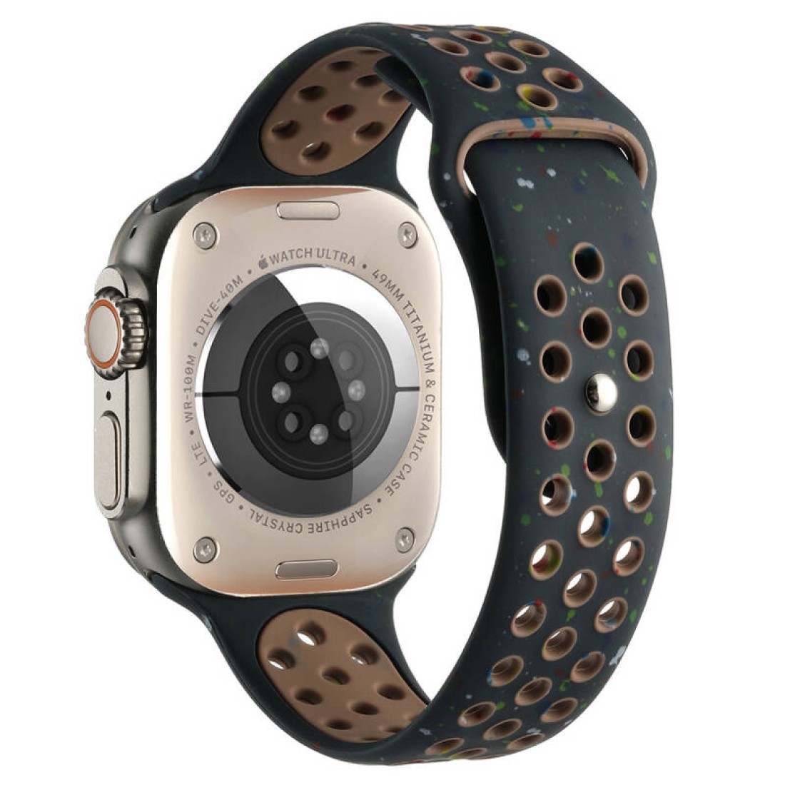  Apple Watch Uyumlu Delikli Spor Silikon Kordon N Serisi Siyah