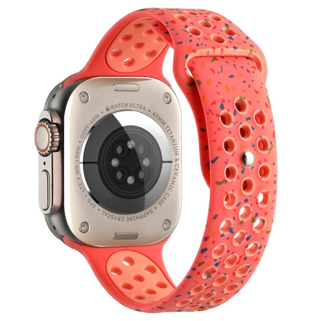  Apple Watch Uyumlu Delikli Spor Silikon Kordon N Serisi Turuncu